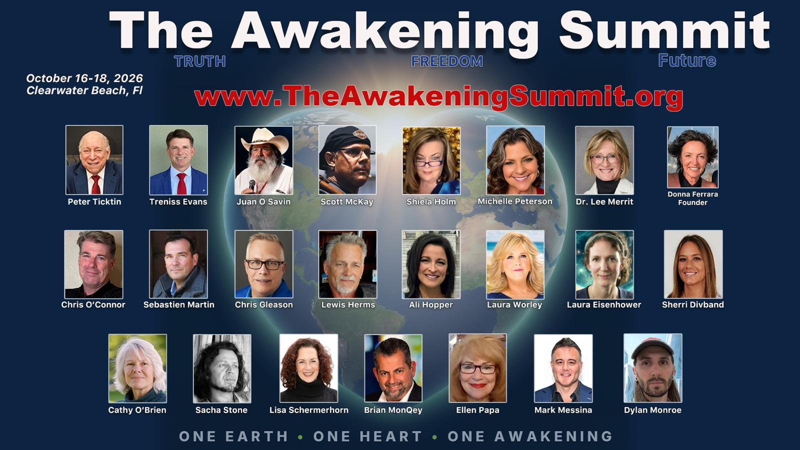 The Awakening Summit — October 16-18, 2026, Clearwater Beach, Florida — speaker line-up